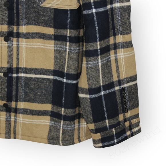 XXL NEW Dakine Shirt-Jac Shacket Chore Barn Snap Navy Khaki Plaid Flannel - Picture 6 of 14